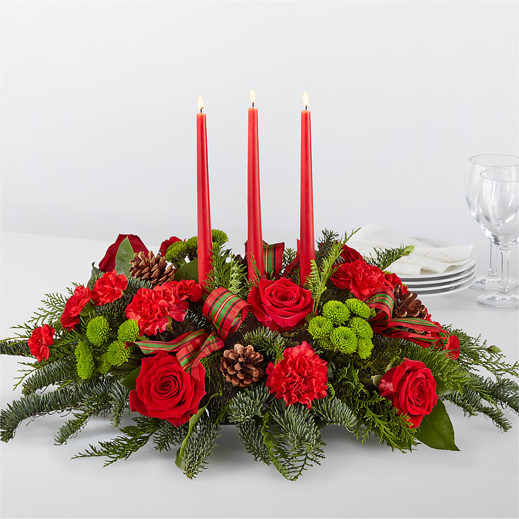 By the Candlelight Centerpiece – Tinys Flowers, Lansing IL