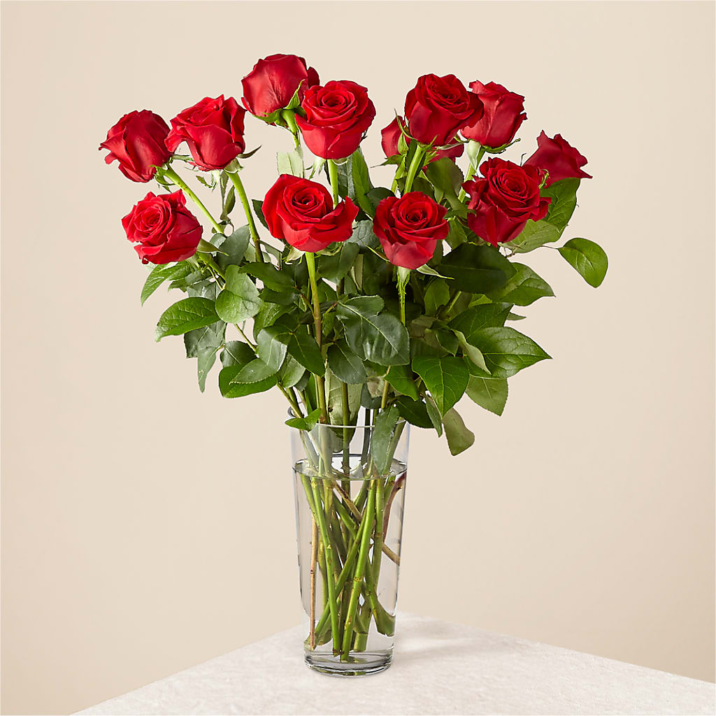 Long Stem Red Rose Bouquet – Tinys Flowers, Lansing IL