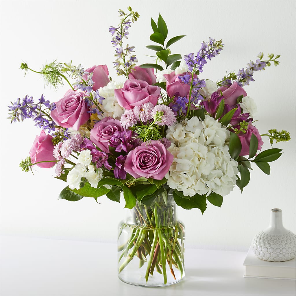 Violet Caress Bouquet – Tinys Flowers, Lansing IL