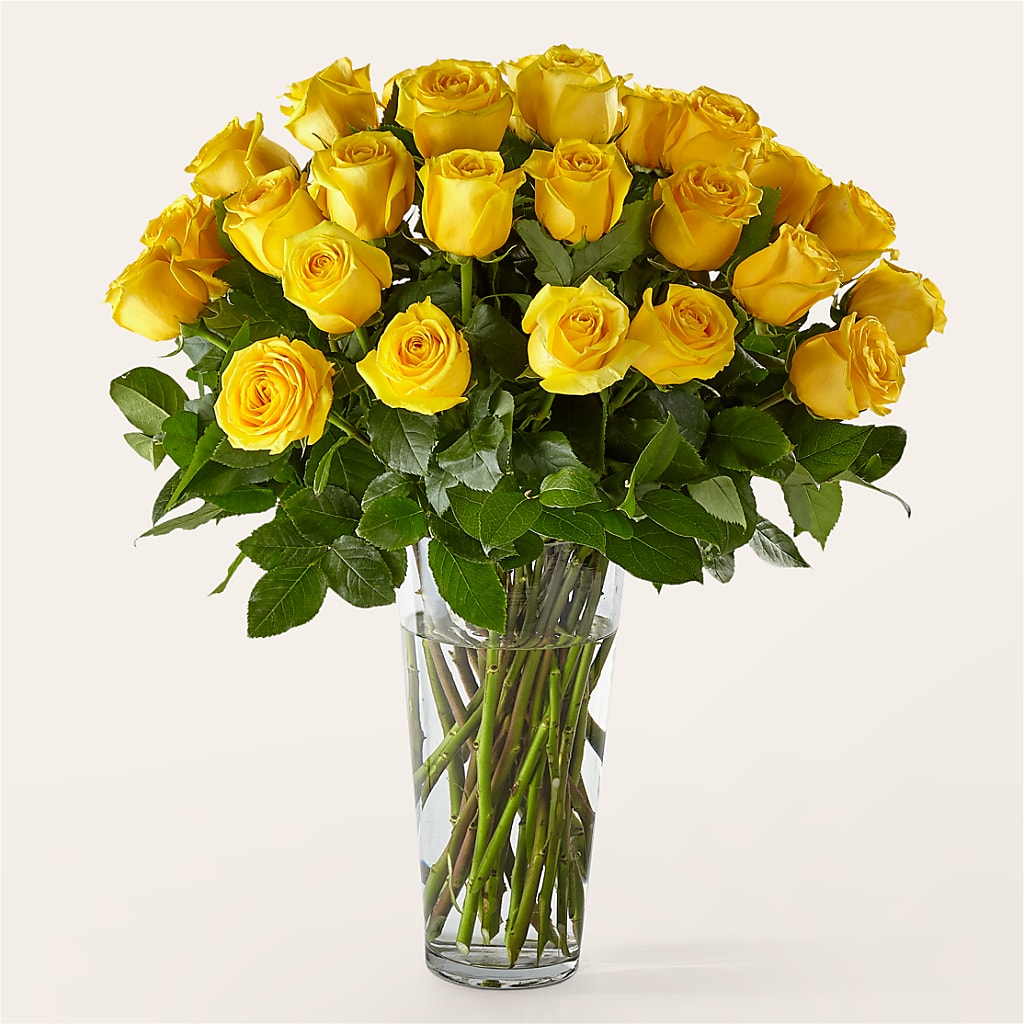 Long Stem Yellow Rose Bouquet – Tinys Flowers, Lansing IL