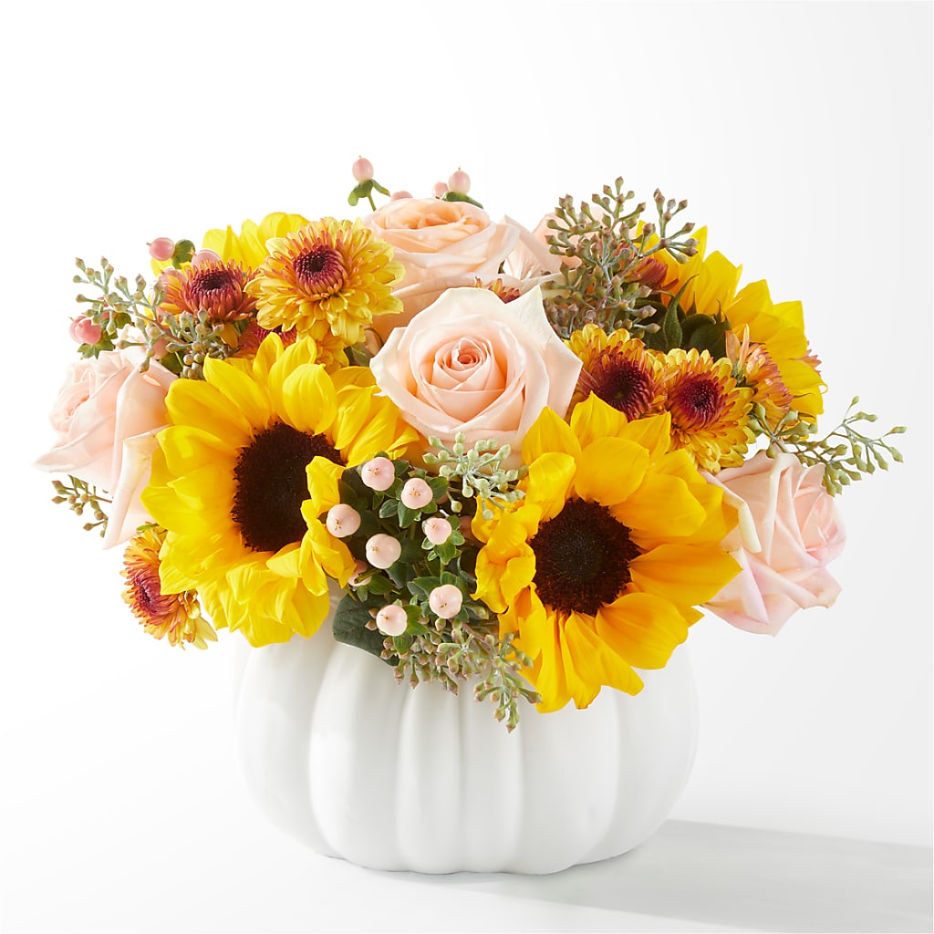 Pumpkin to Talk About Bouquet – Tinys Flowers, Lansing IL