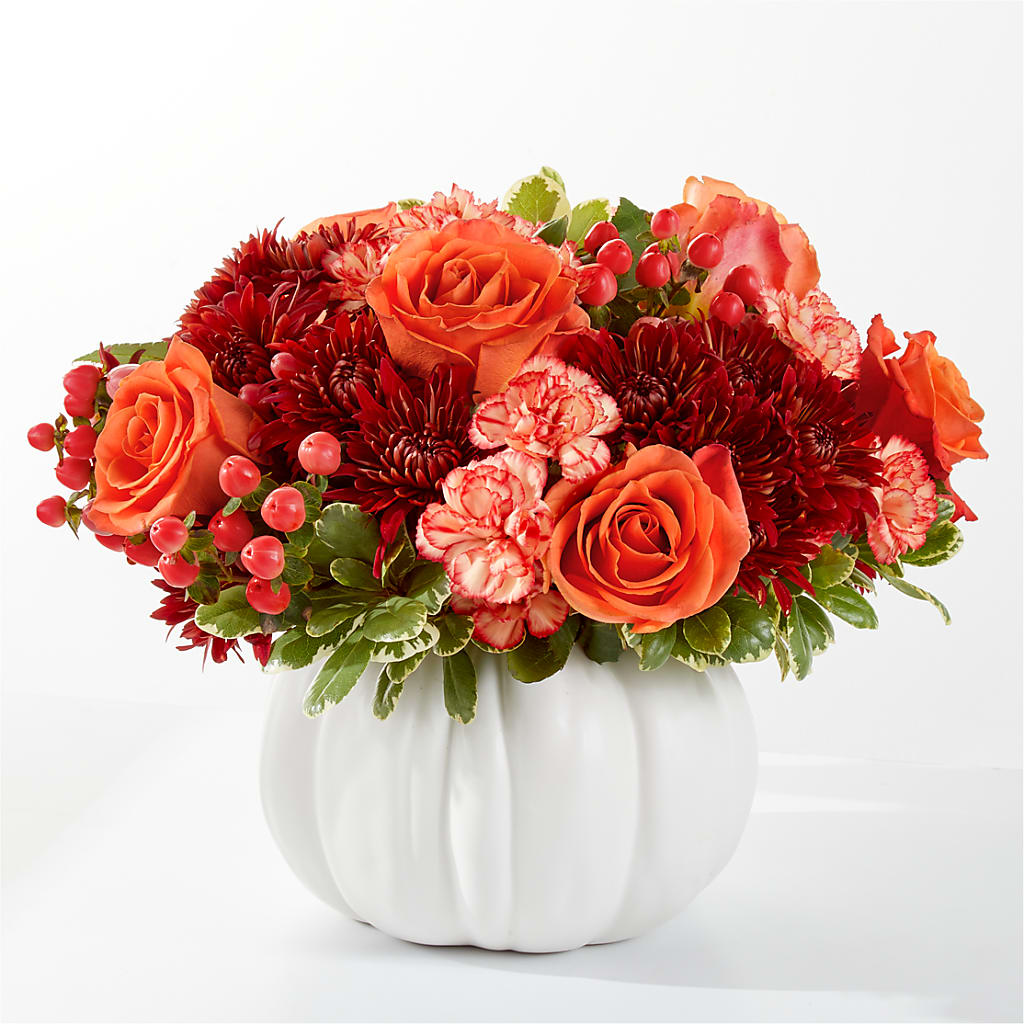 Autumn Air Pumpkin Bouquet – Tinys Flowers, Lansing IL