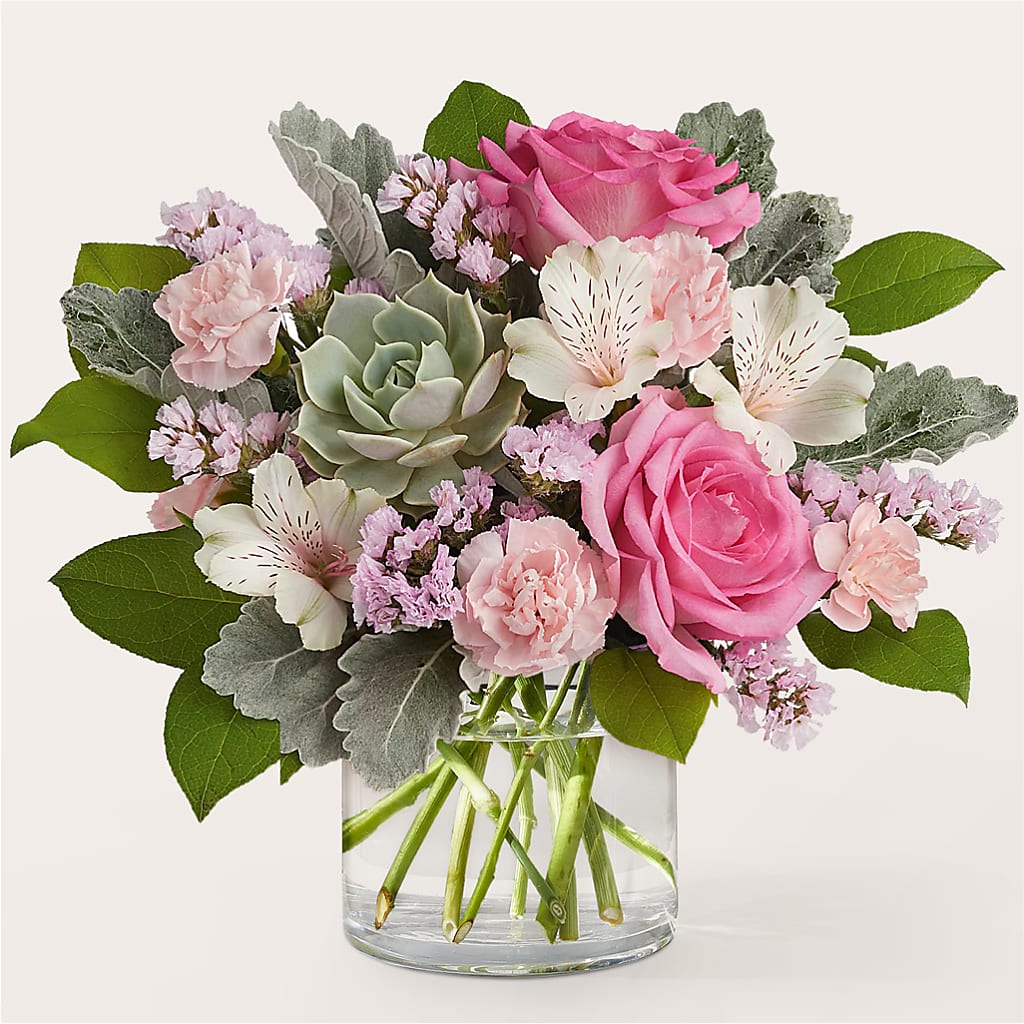 Dusty Rose Bouquet – Tinys Flowers, Lansing IL