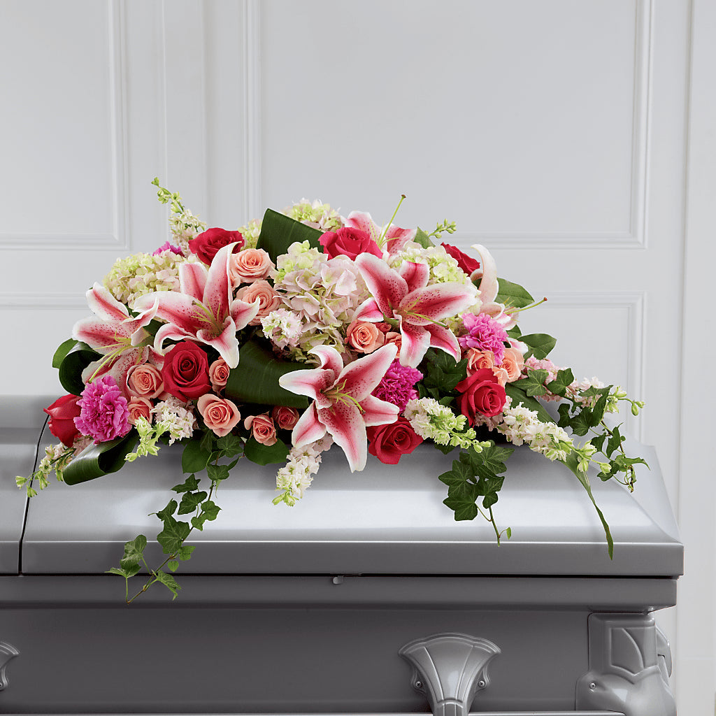 Splendid Grace Casket Spray – Tinys Flowers, Lansing IL