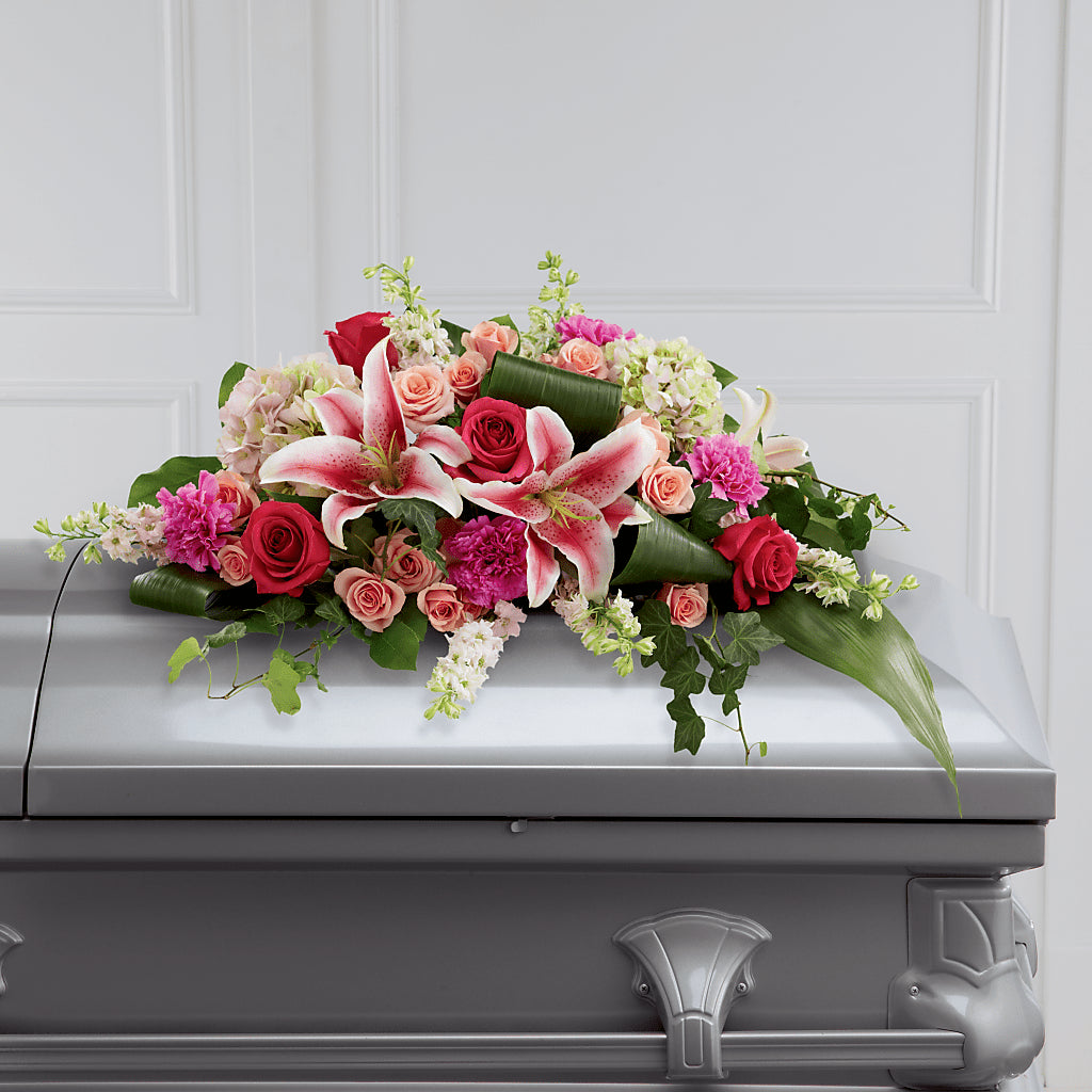 Splendid Grace Casket Spray – Tinys Flowers, Lansing IL