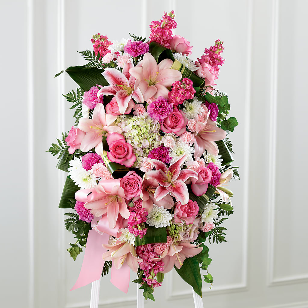 Comforting Standing Spray – Tinys Flowers, Lansing IL