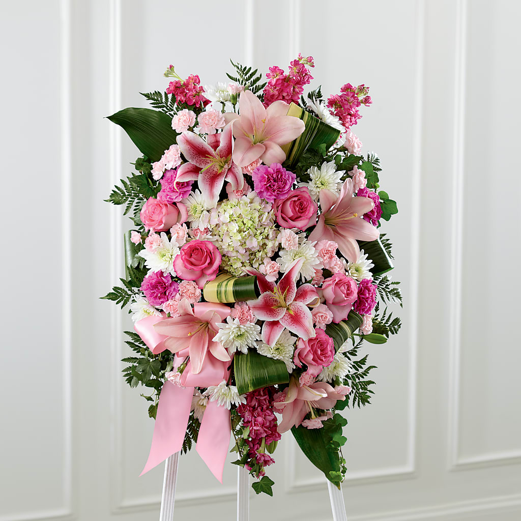 Comforting Standing Spray – Tinys Flowers, Lansing IL