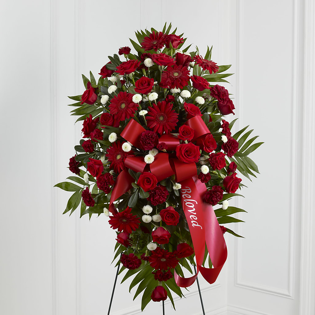 Treasured Memories Standing Spray – Tinys Flowers, Lansing IL