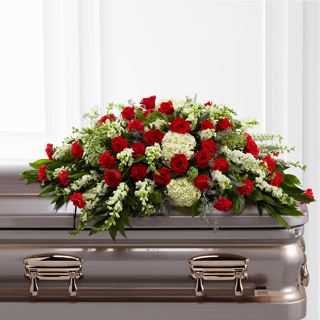 Sincerity Casket Spray – Tinys Flowers, Lansing IL