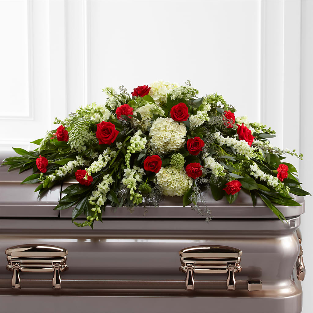 Sincerity Casket Spray – Tinys Flowers, Lansing IL