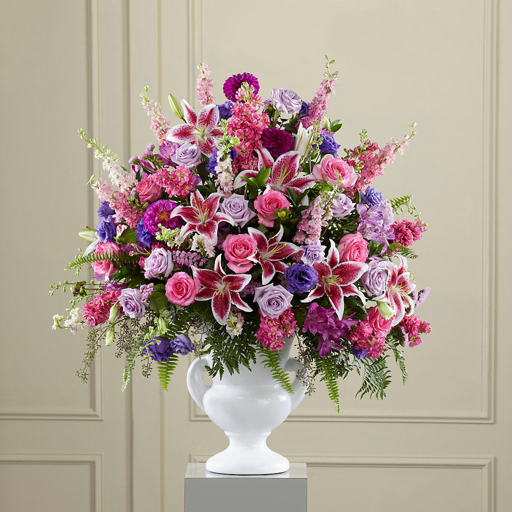 Peaceful Tribute Arrangement – Tinys Flowers, Lansing IL