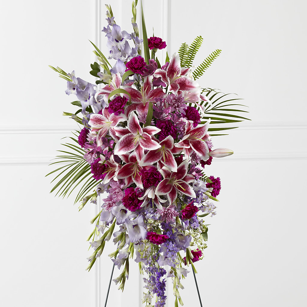 Tender Touch Standing Spray – Tinys Flowers, Lansing IL