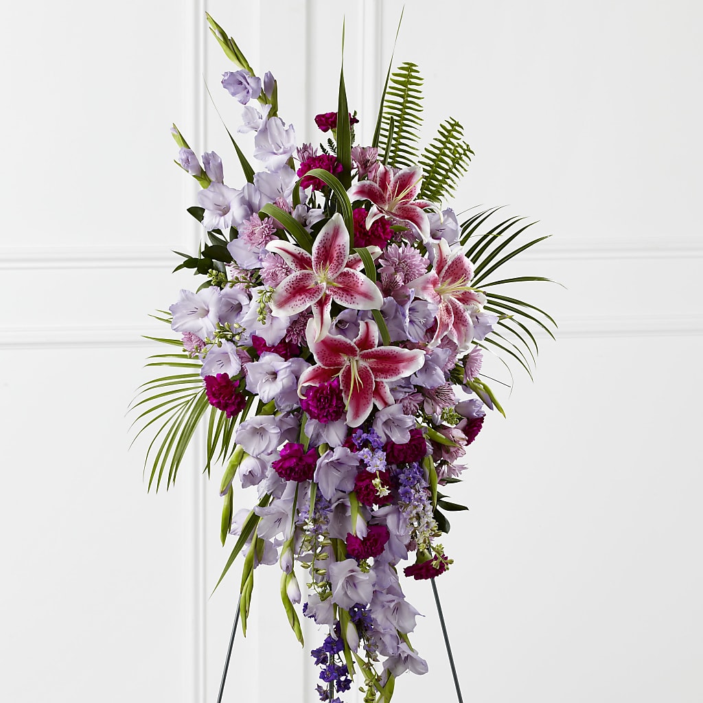 Tender Touch Standing Spray – Tinys Flowers, Lansing IL