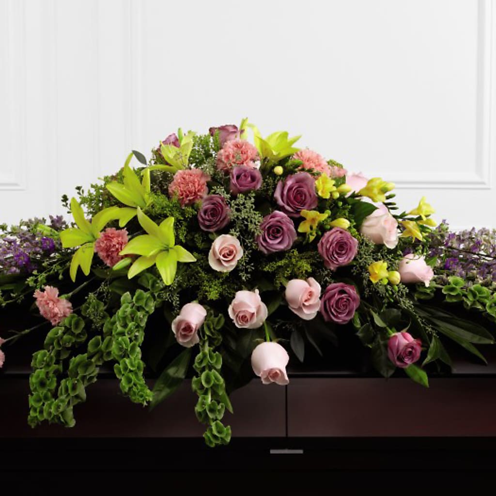 Forever Beloved Casket Spray – Tinys Flowers, Lansing IL