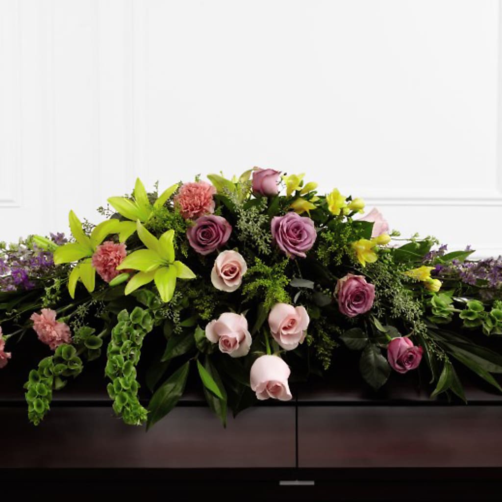 Forever Beloved Casket Spray – Tinys Flowers, Lansing IL