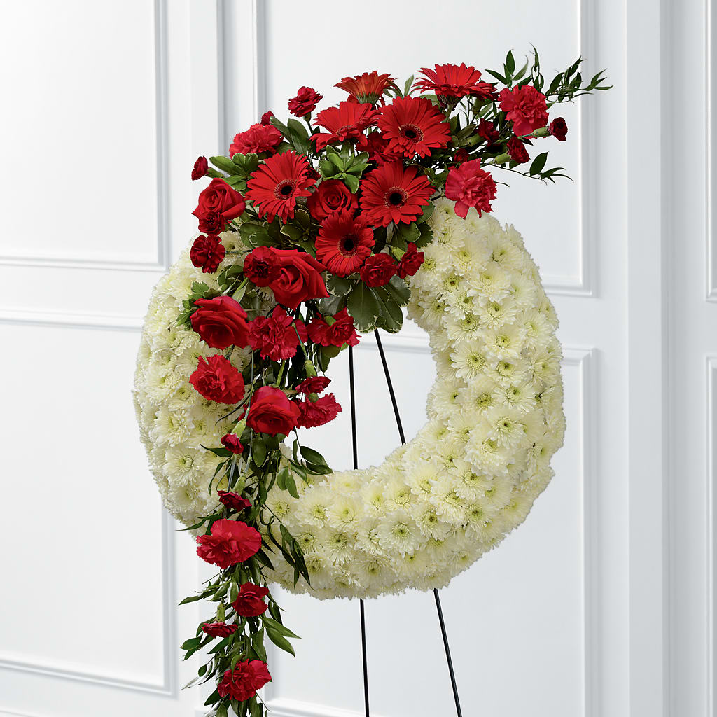 Graceful Tribute Wreath – Tinys Flowers, Lansing IL
