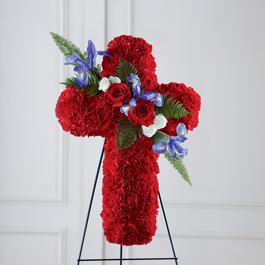 Faithful Hero Floral Cross – Tinys Flowers, Lansing IL