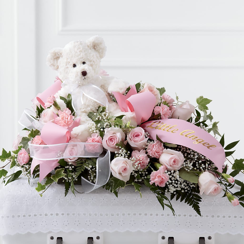 Touch of Sympathy Casket Spray – Tinys Flowers, Lansing IL