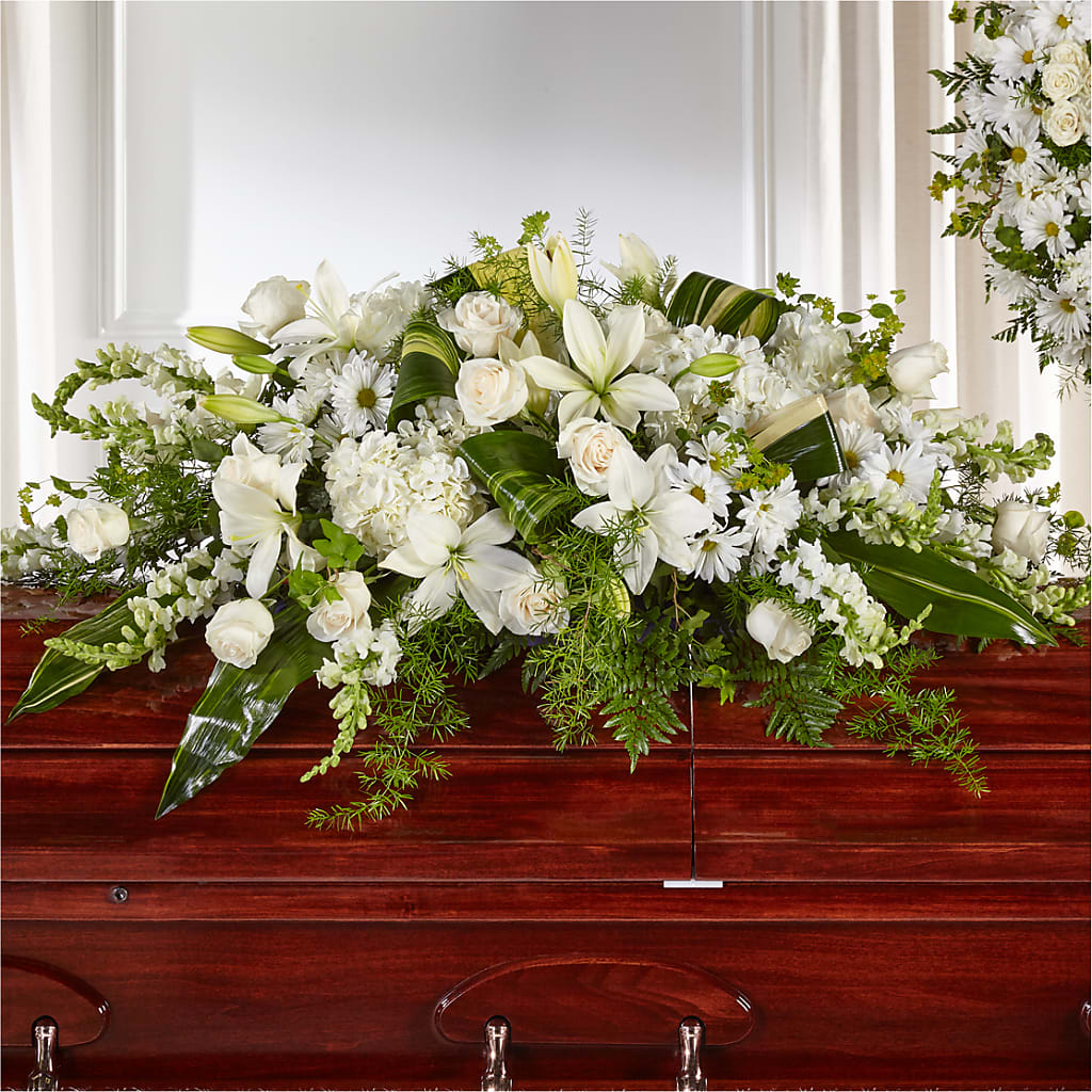 Abundance Casket Spray – Tinys Flowers, Lansing IL