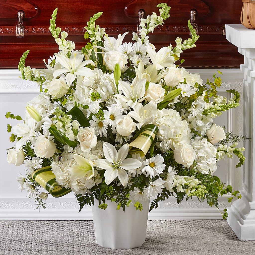 Thoughts of Tranquility Floor Basket – Tinys Flowers, Lansing IL