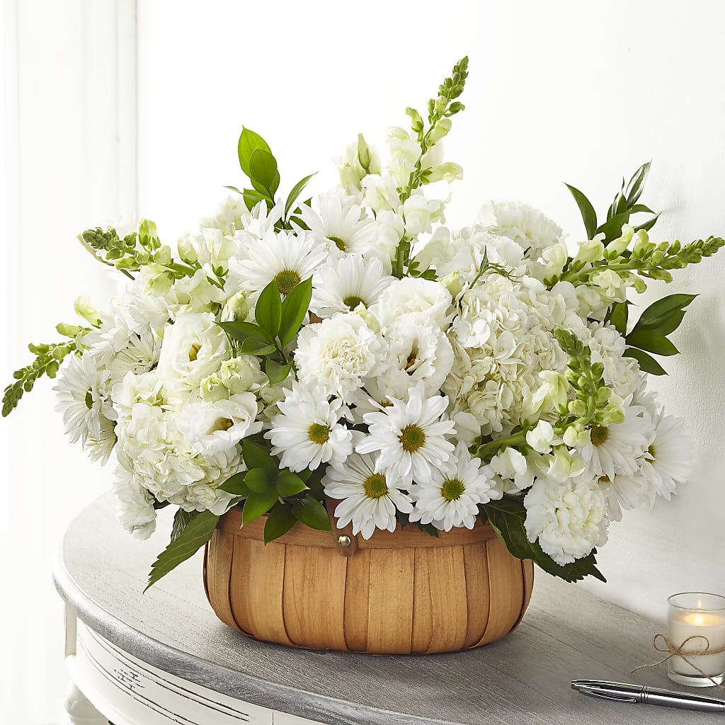 Pure Ivory Basket – Tinys Flowers, Lansing IL