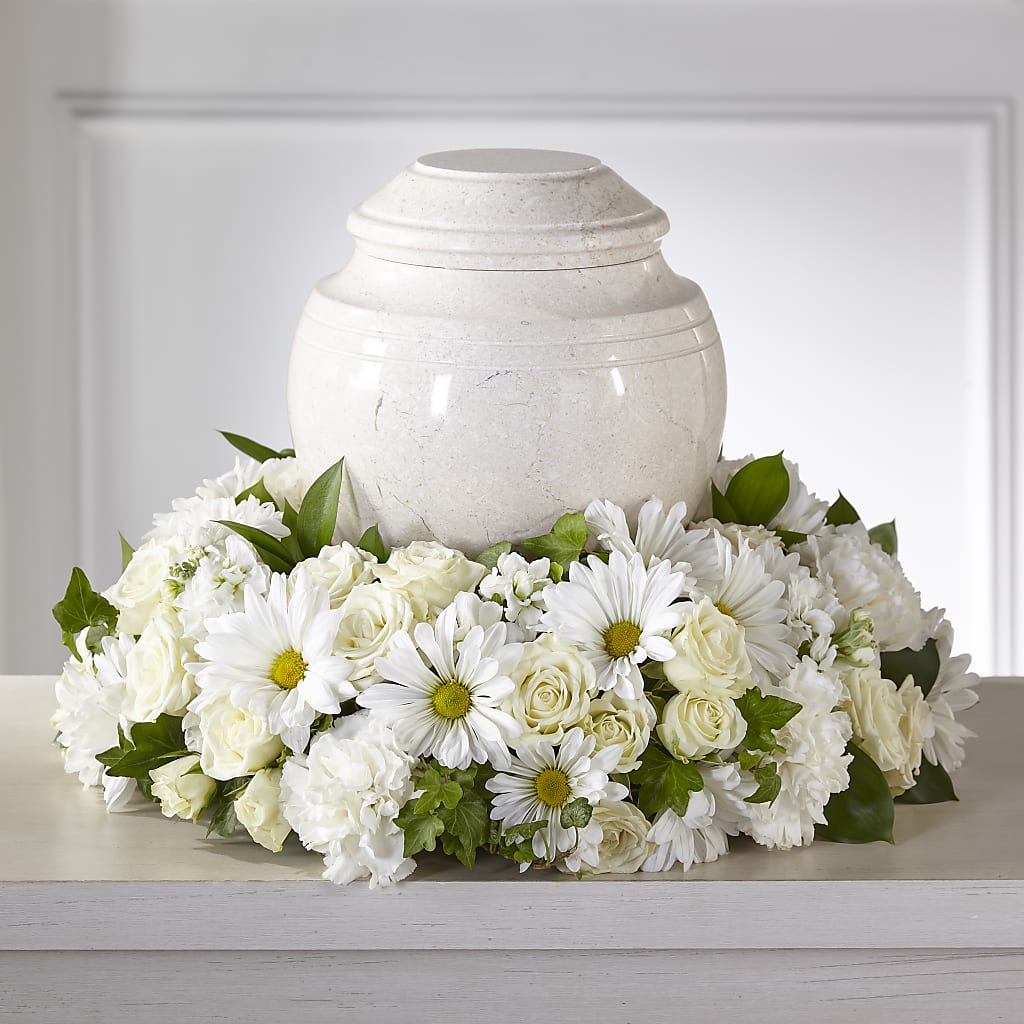 Ivory Gardens Cremation Adornment – Tinys Flowers, Lansing IL