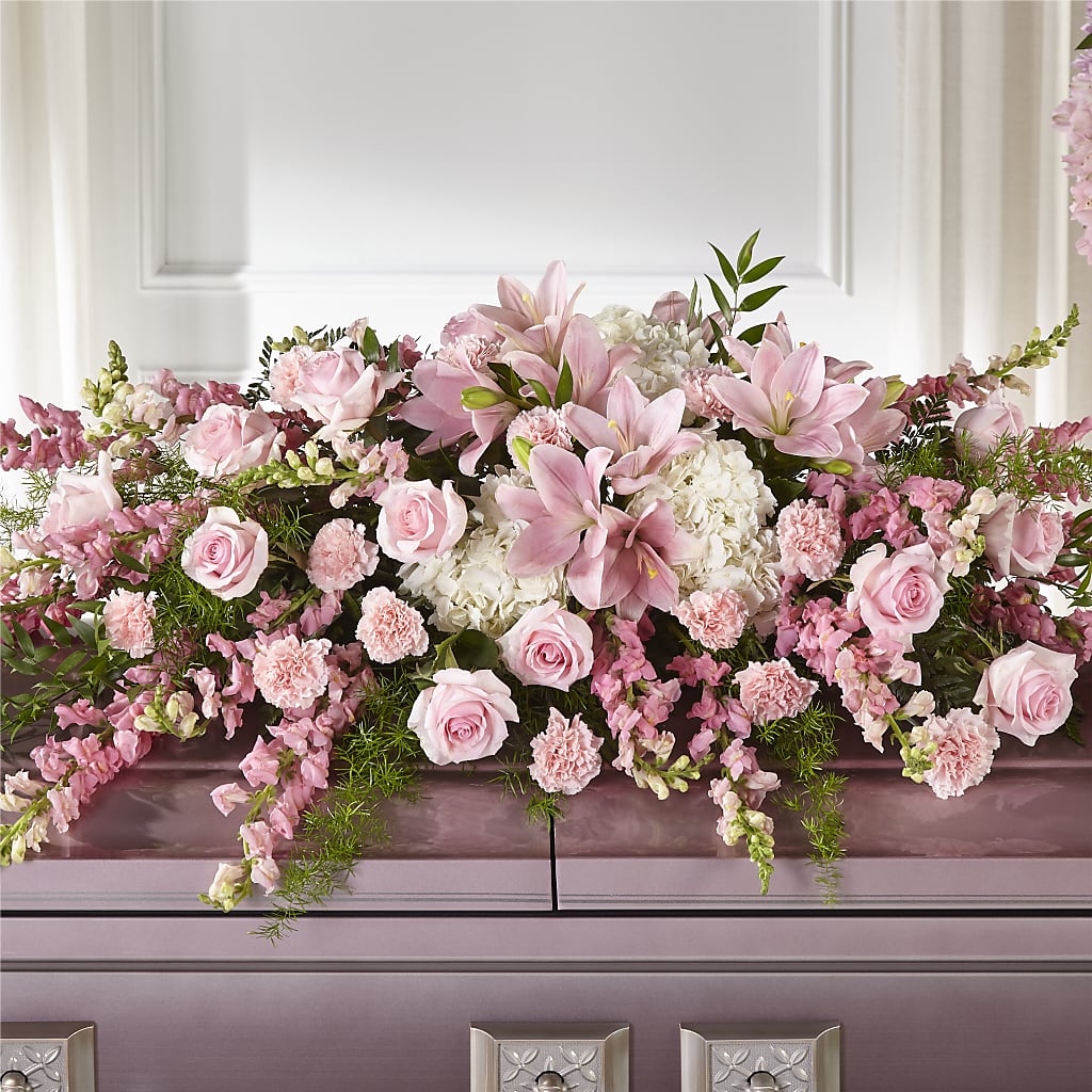 Life & Remembrance Casket Spray – Tinys Flowers, Lansing IL