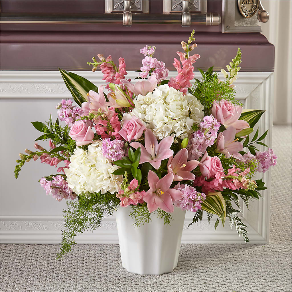 Simply Serene Floor Basket – Tinys Flowers, Lansing IL