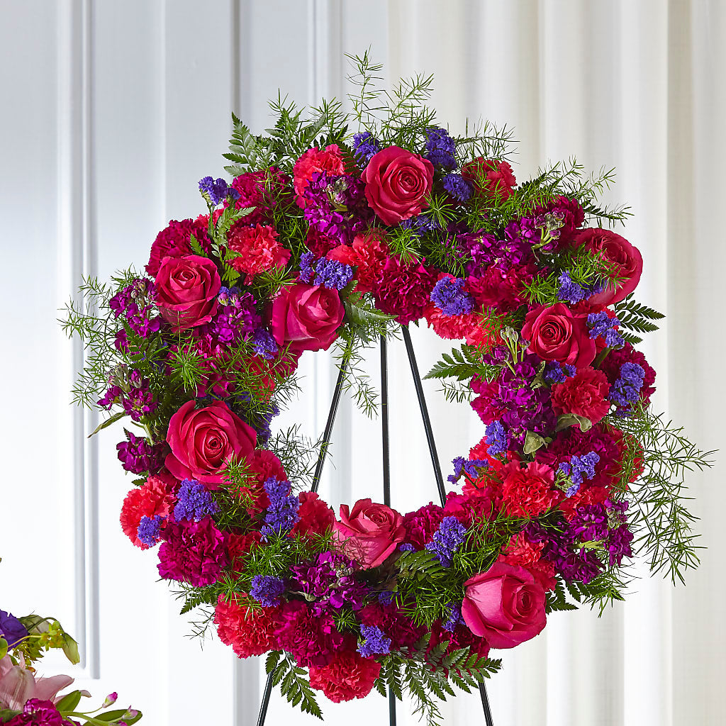 Calming Colors Wreath – Tinys Flowers, Lansing IL