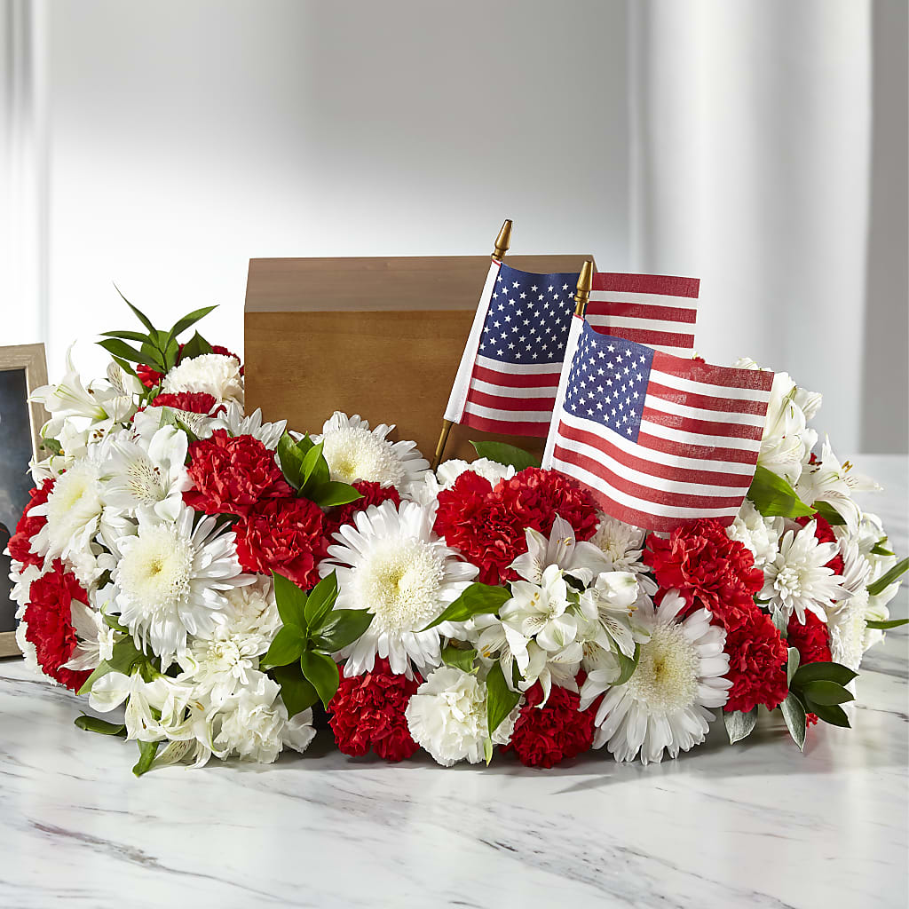 Spirit of Patriotism Cremation Adornment – Tinys Flowers, Lansing IL