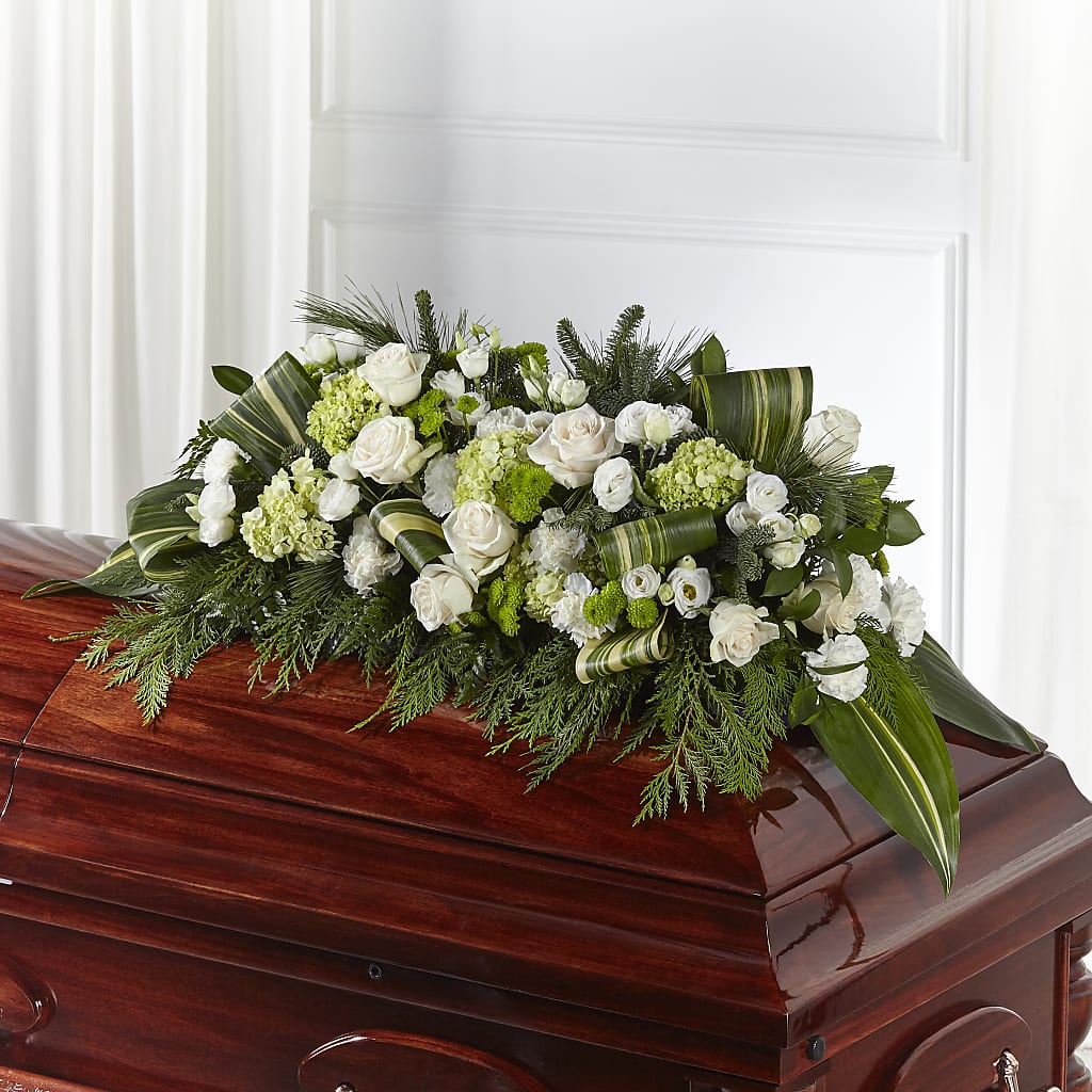 Hopeful Gesture Casket Spray – Tinys Flowers, Lansing IL