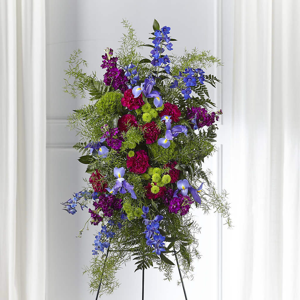 Heavenly Skies Standing Spray – Tinys Flowers, Lansing IL