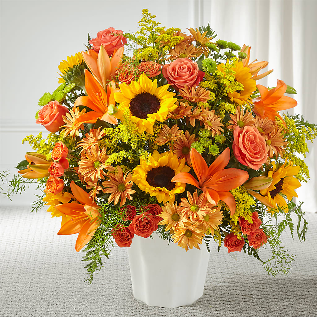 Harvest Thoughts Floor Basket – Tinys Flowers, Lansing IL