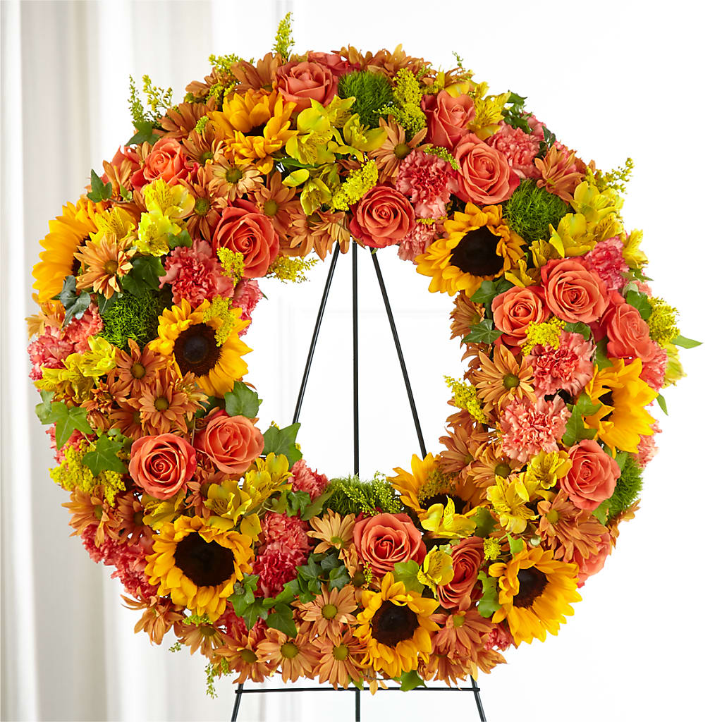 Autumnal Memories Wreath (Standard) – Tinys Flowers, Lansing IL