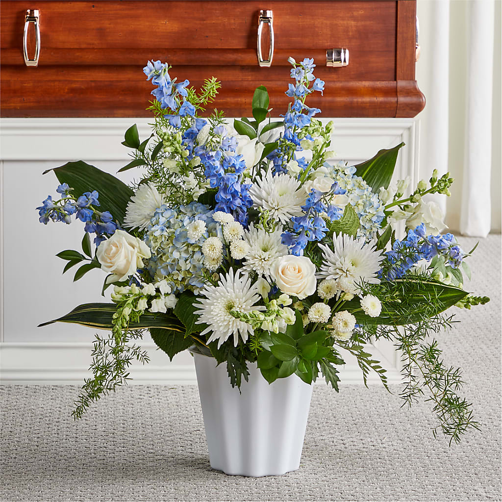 Everlasting Memories Floor Basket – Tinys Flowers, Lansing IL