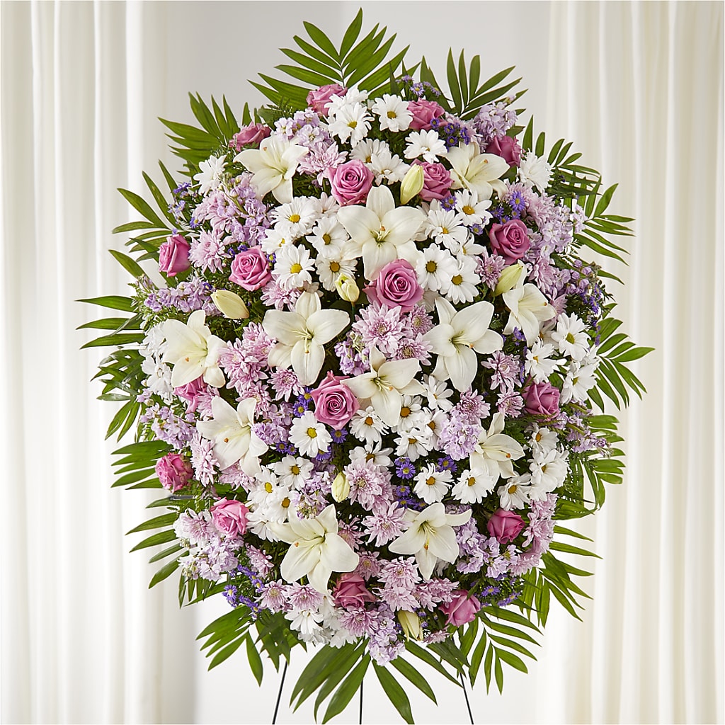 Surrounded by Love Standing Spray – Tinys Flowers, Lansing IL