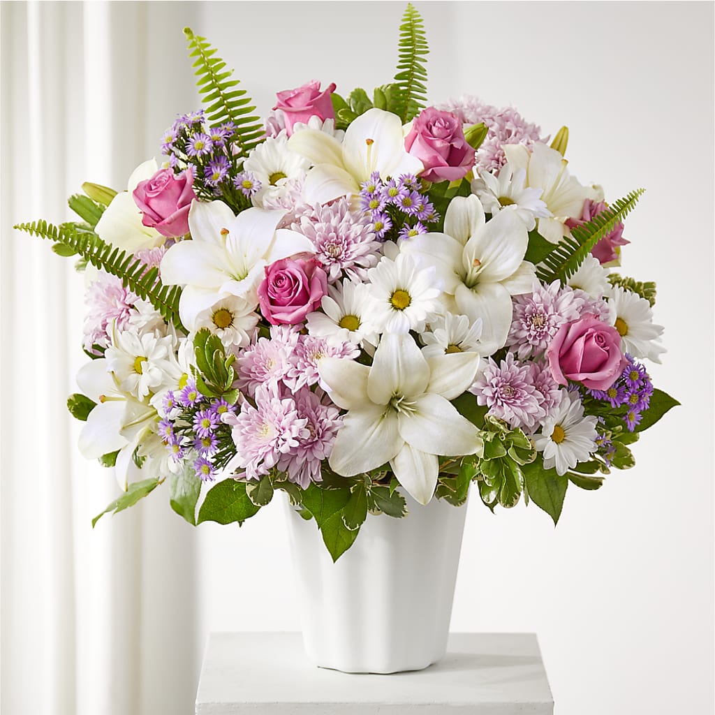 Warmest Thoughts Tabletop Basket – Tinys Flowers, Lansing IL