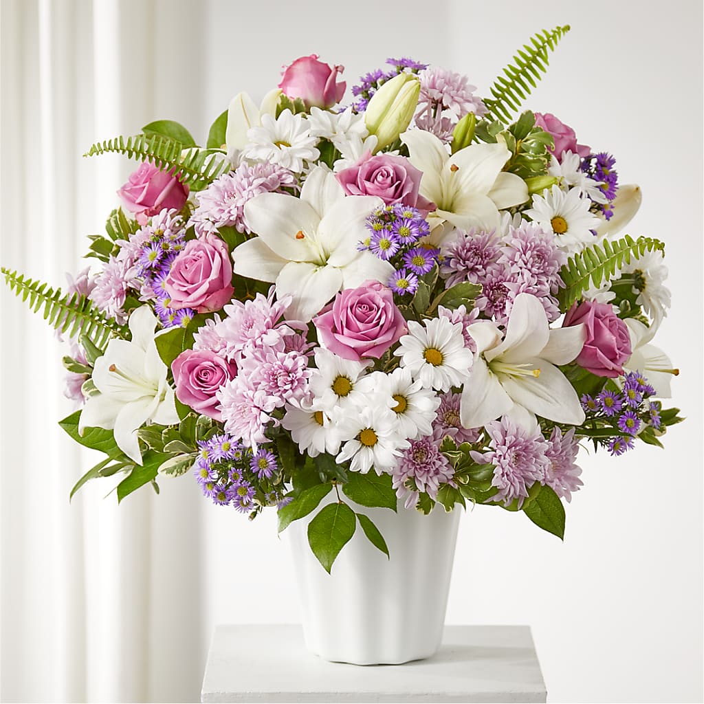 Warmest Thoughts Tabletop Basket – Tinys Flowers, Lansing IL