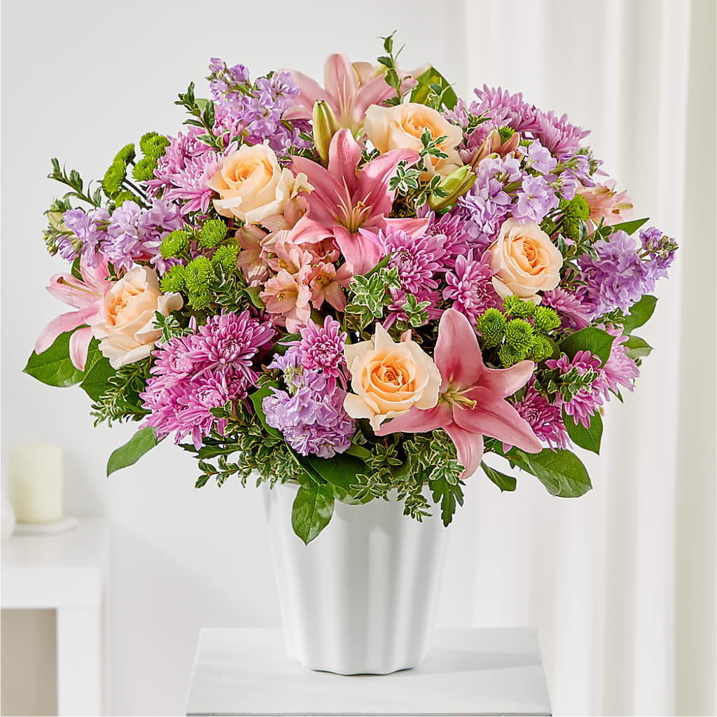 Supportive Embrace Tabletop Basket – Tinys Flowers, Lansing IL