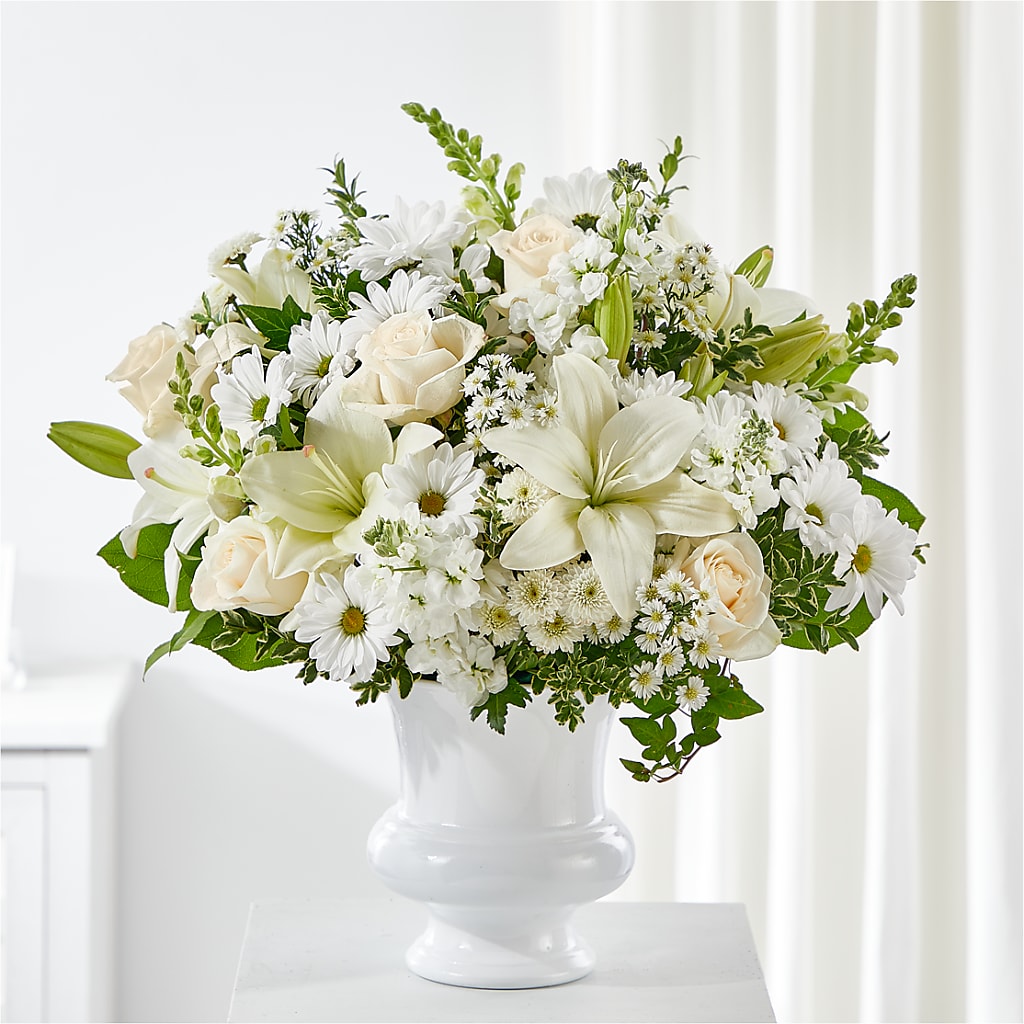 Uplifting Urn Arrangement – Tinys Flowers, Lansing IL