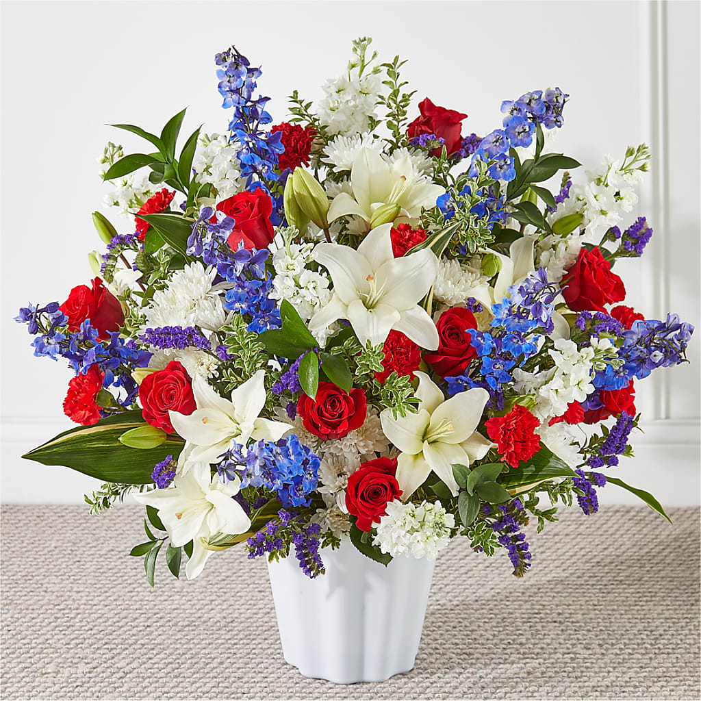 Consoled Floor Basket – Tinys Flowers, Lansing IL