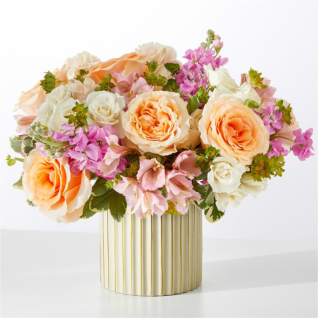 Paradise Bouquet with Ivory Vase – Tinys Flowers, Lansing IL