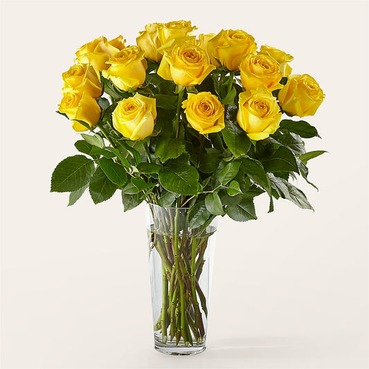 Long Stem Yellow Rose Bouquet –  Tinys Flowers, Lansing IL