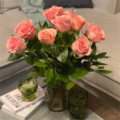 Long Stem Pink Rose Bouquet –  Tinys Flowers, Lansing IL