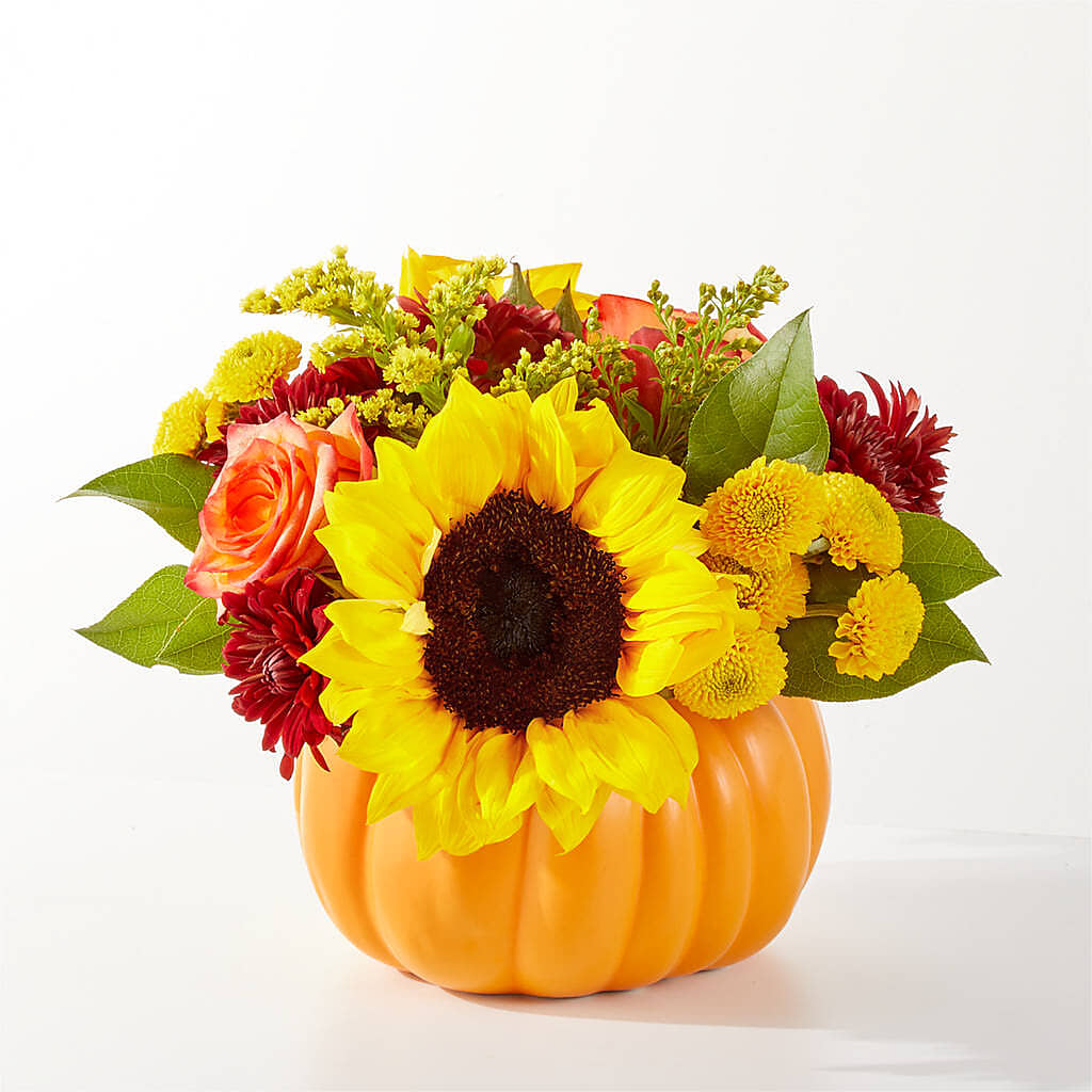 Golden Gourd Pumpkin Bouquet –  Tinys Flowers, Lansing IL
