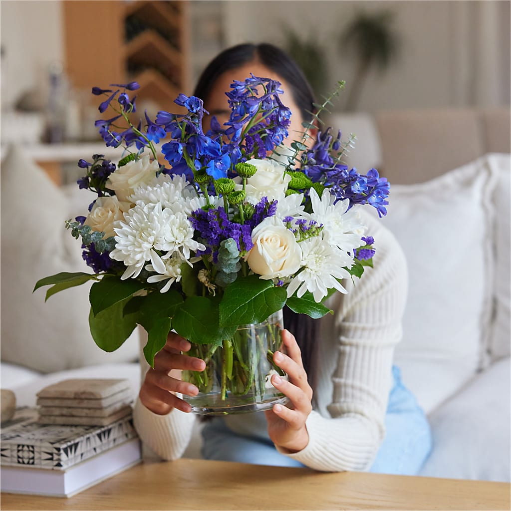 Cerulean Waves Bouquet –  Tinys Flowers, Lansing IL
