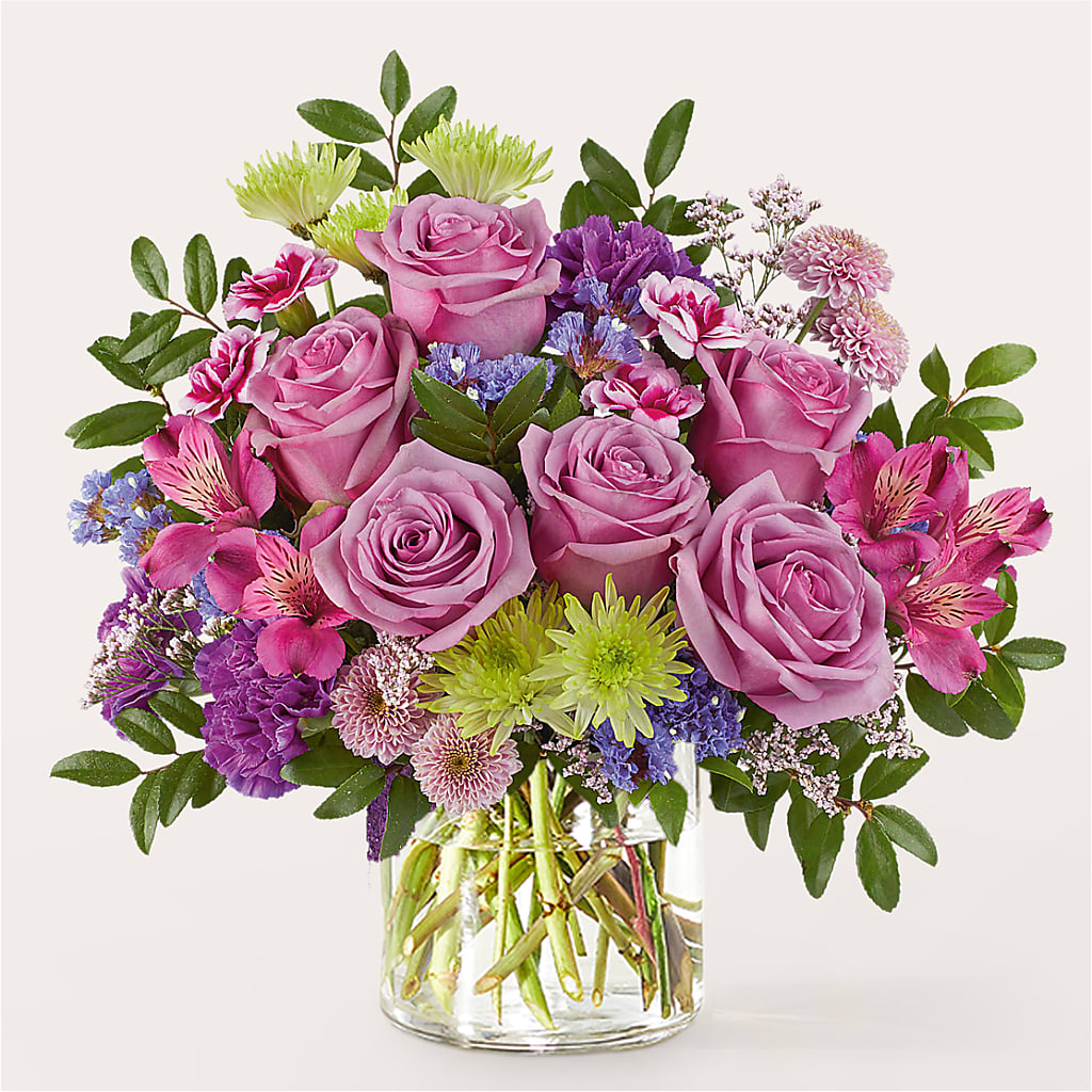 Glass Half Full Bouquet –  Tinys Flowers, Lansing IL