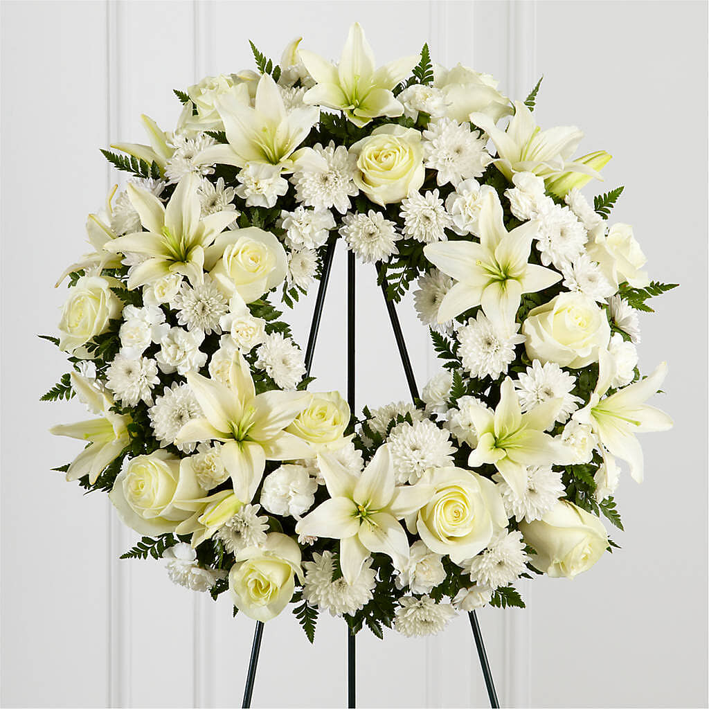 Treasured Tribute Wreath –  Tinys Flowers, Lansing IL