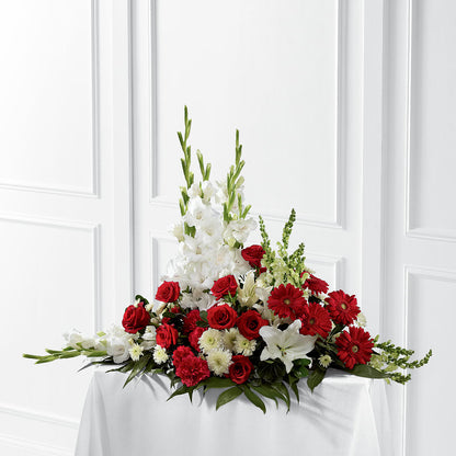 Crimson & White Arrangement –  Tinys Flowers, Lansing IL