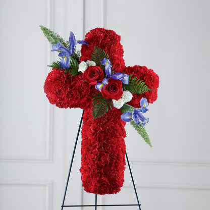 Faithful Hero Floral Cross –  Tinys Flowers, Lansing IL